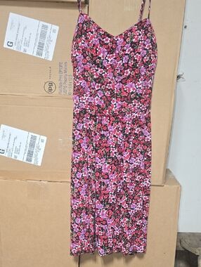 B. Smart Floral Sleeveless Dress in Black, Pink, Red, Purple